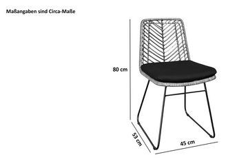 SAM® Esszimmerstuhl Luxor, Trendiger Rattanstuhl, geflochtenes Design, Metallgestell