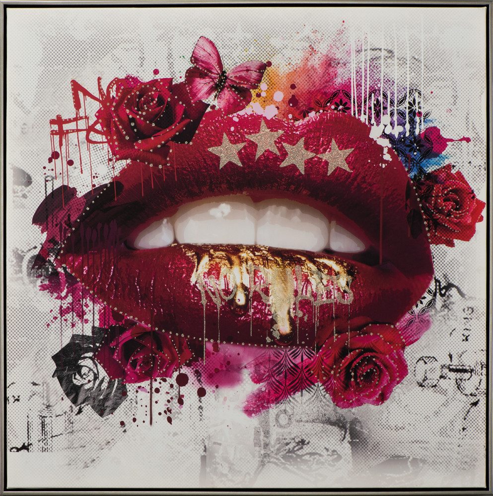 ArtUniverse Gemälde Leinwandbild Red Kiss 82,5 x 82,5 cm, Menschenmotiv