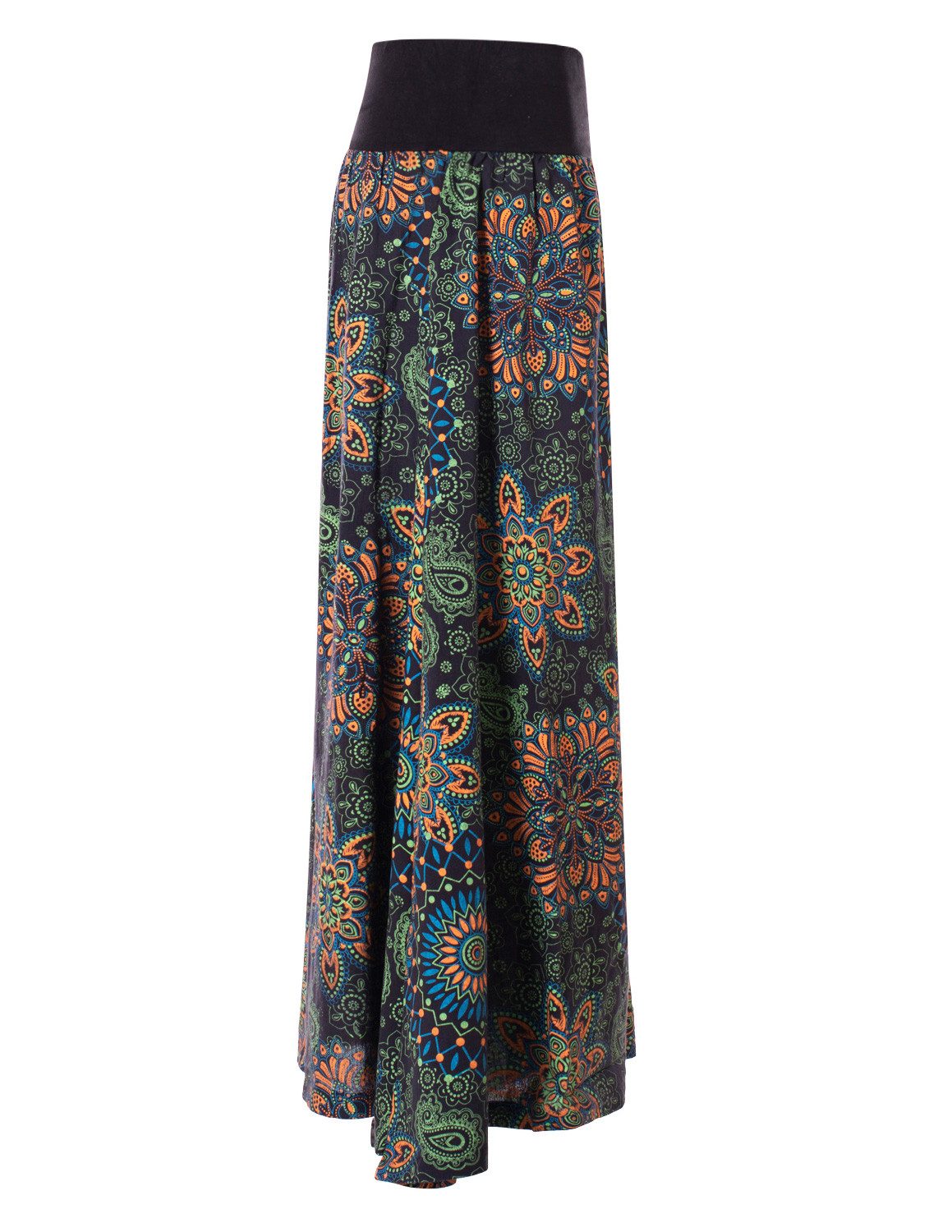 Vishes Maxirock Langer Damen Sommer-Rock Sommerröcke Bunt mit Mandalas bedruckt Retro, Festival, Boho Style