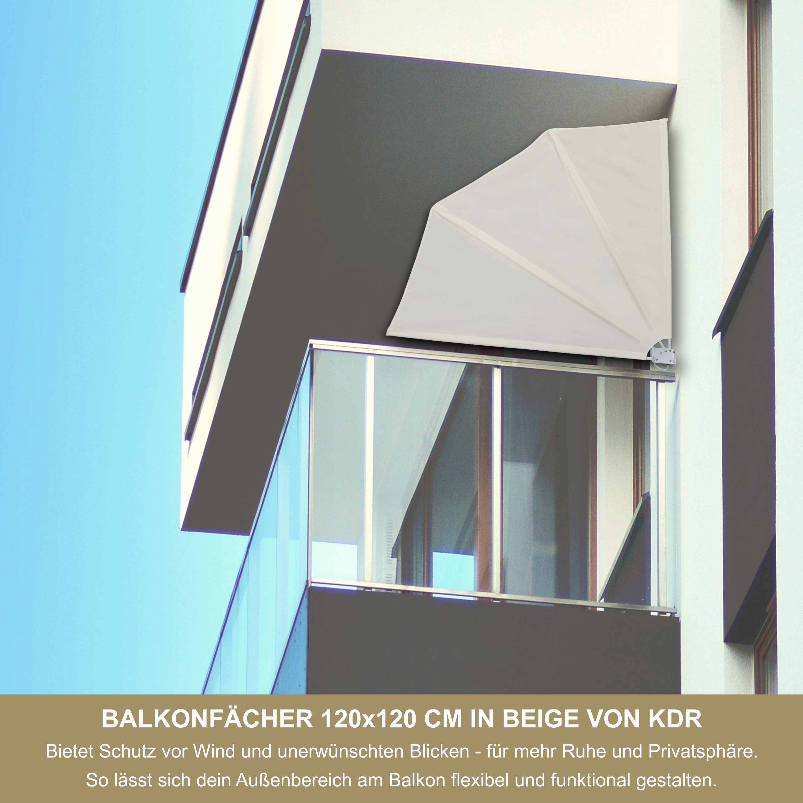 KDR Produktgestaltung Balkonsichtschutz Balkonfächer 120x120 cm für Balkon günstig online kaufen