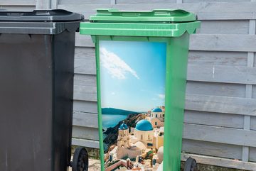 MuchoWow Wandsticker Nachmittag in Santorini Griechenland (1 St), Mülleimer-aufkleber, Mülltonne, Sticker, Container, Abfalbehälter