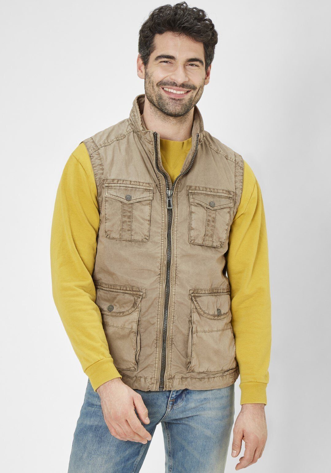 BUSTER Baumwolle Stil aus heritage im camel Fieldjacket reiner Redpoint Kurzweste Weste