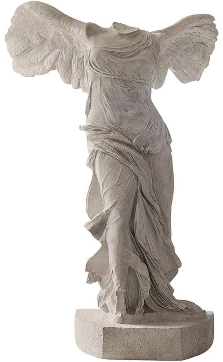 Casa Padrino Skulptur Luxus Jugendstil Skulptur Grau 106 x 98 x H. 320 cm - Handgefertigte Keramik Statue - Garten Deko Figur - Hotel Deko - Barock & Jugendstil Deko Accessoires