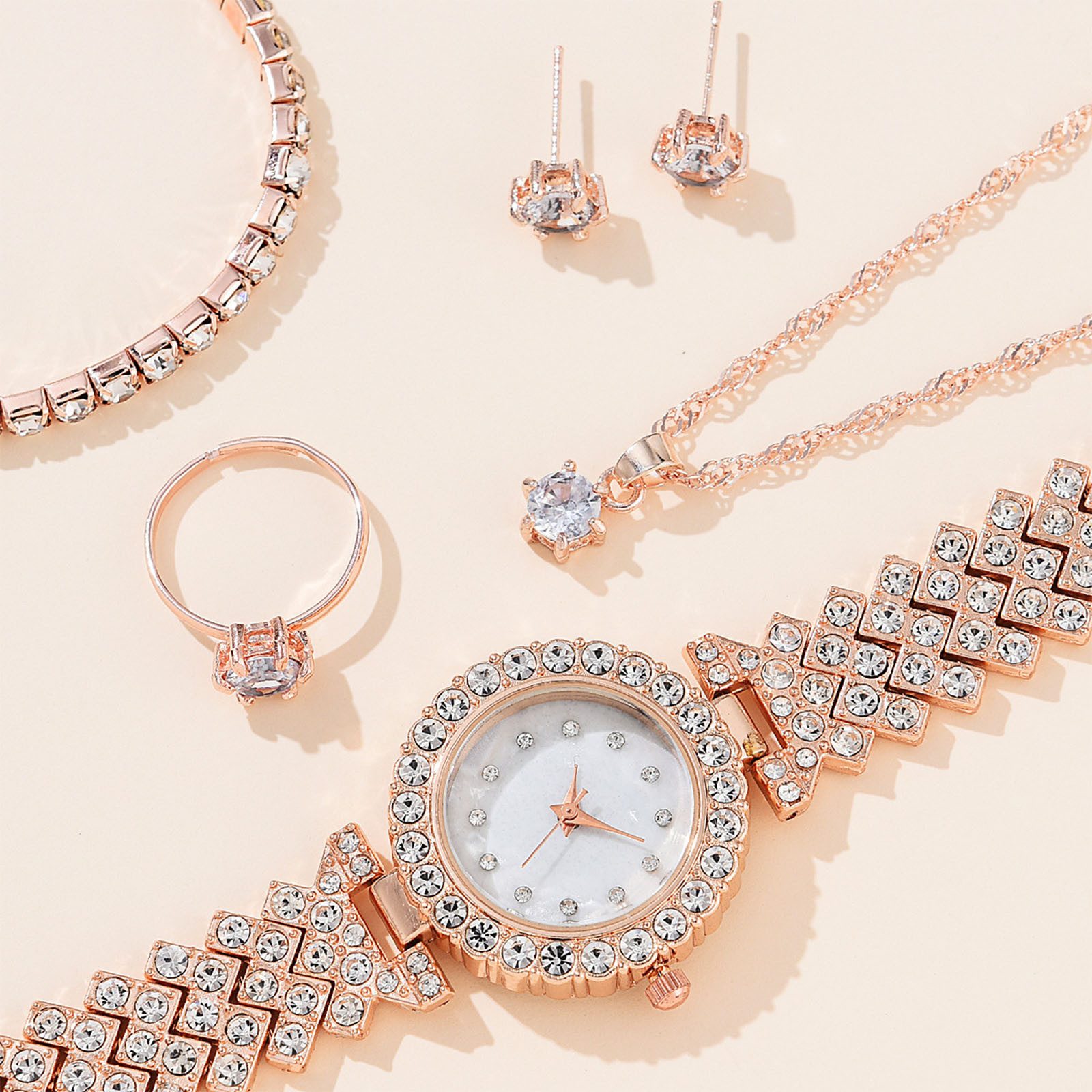 OKWISH Quarzuhr 5er Geschenkset Damen Armbanduhr günstig online kaufen