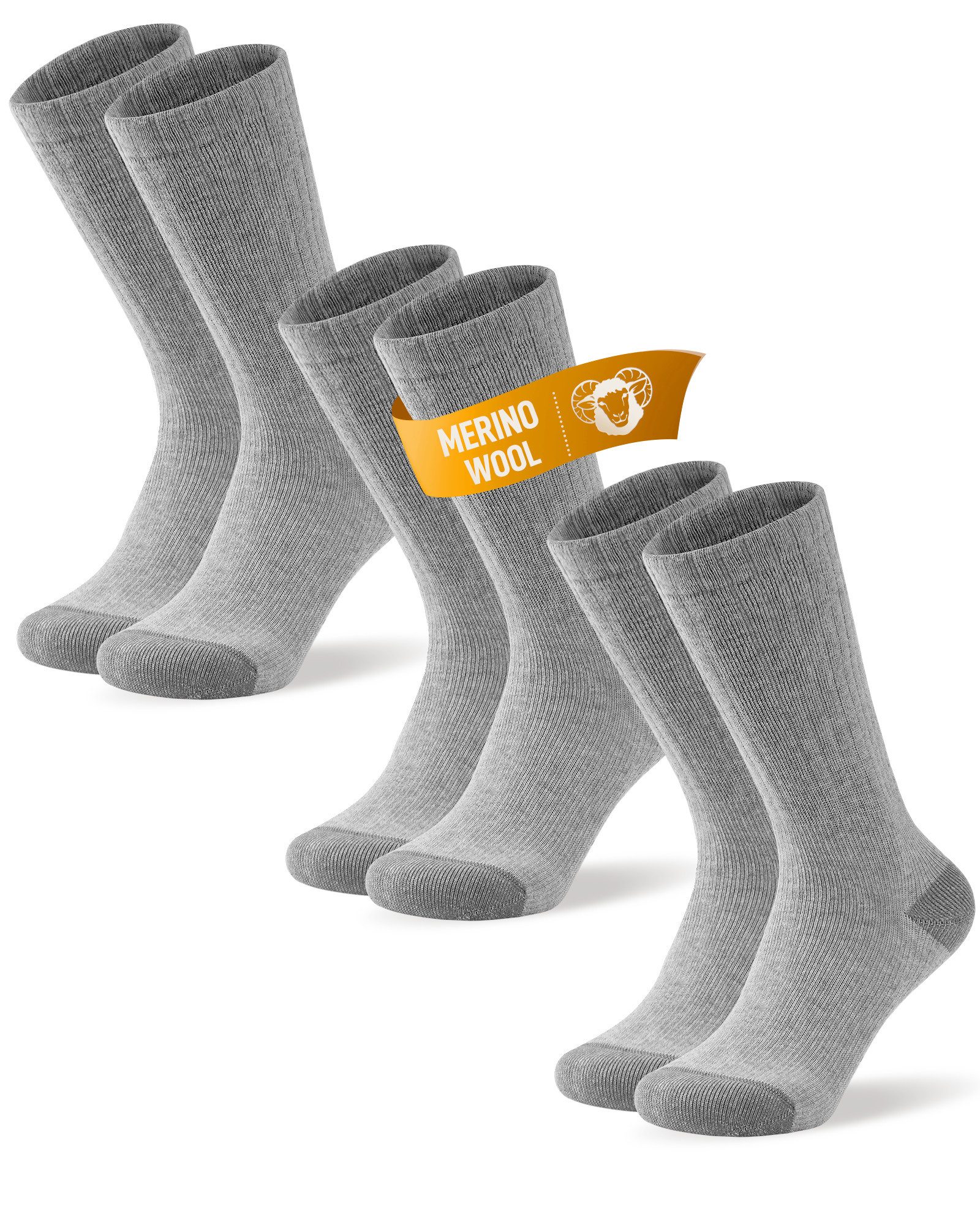 TANSTC Thermosocken Wandersocken Damen & Herren Wärme Merino Wool Socken Wollsocken (Packung, 3 Paar Socken) Atmungsaktiv, hautfreundlich, Strapazierfähig & langlebig
