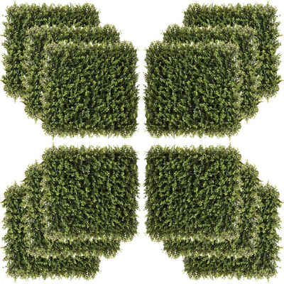 Outsunny Balkonsichtschutz 12 Stück künstliches Pflanzenwand Outdoor Dekor (Set, 12-St., Heckenpflanze für Garten) 50L x 50B x 5T cm