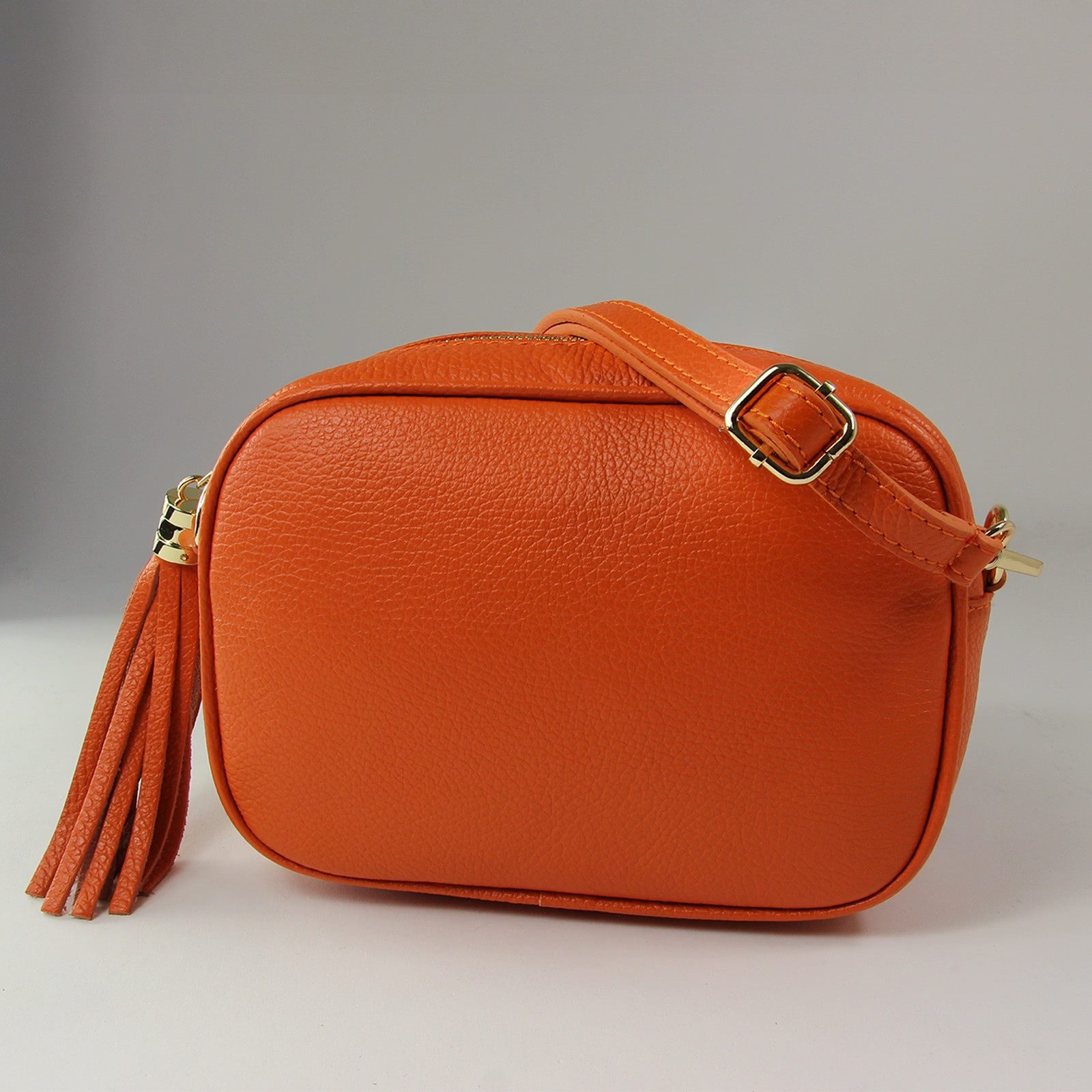 Toscanto Umhängetasche Toscanto Damen Umhängetasche Leder Tasche (Umhängetasche), Damen Leder Umhängetasche, orange ca. 21cm