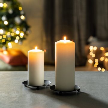 bremermann Kerzenhalter 4er-Set Kerzenhalter, Kerzenleuchter, Stumpenkerze, Metall, schwarz
