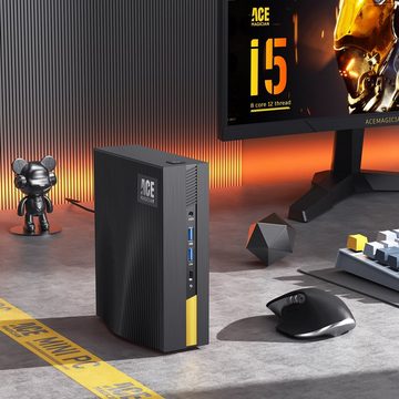 ACEMAGICIAN AD15 Mini-PC (Intel Core i5 12450H, Intel UHD-Grafik, 16 GB RAM, 512 GB SSD, Luftkühlung, WiFi6, Windows 11)