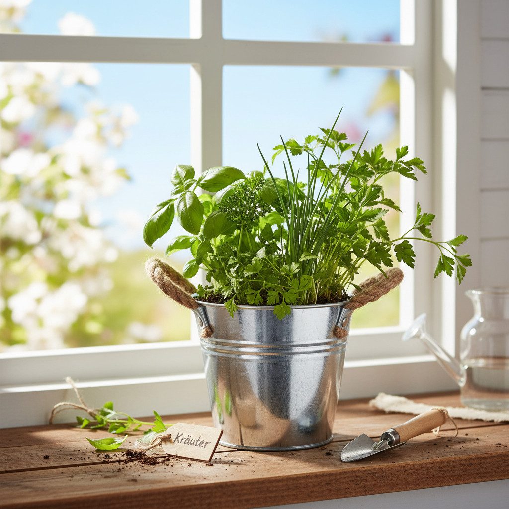 Viana Übertopf Dekorativer Metalleimer mit Seilgriffen für vielseitige