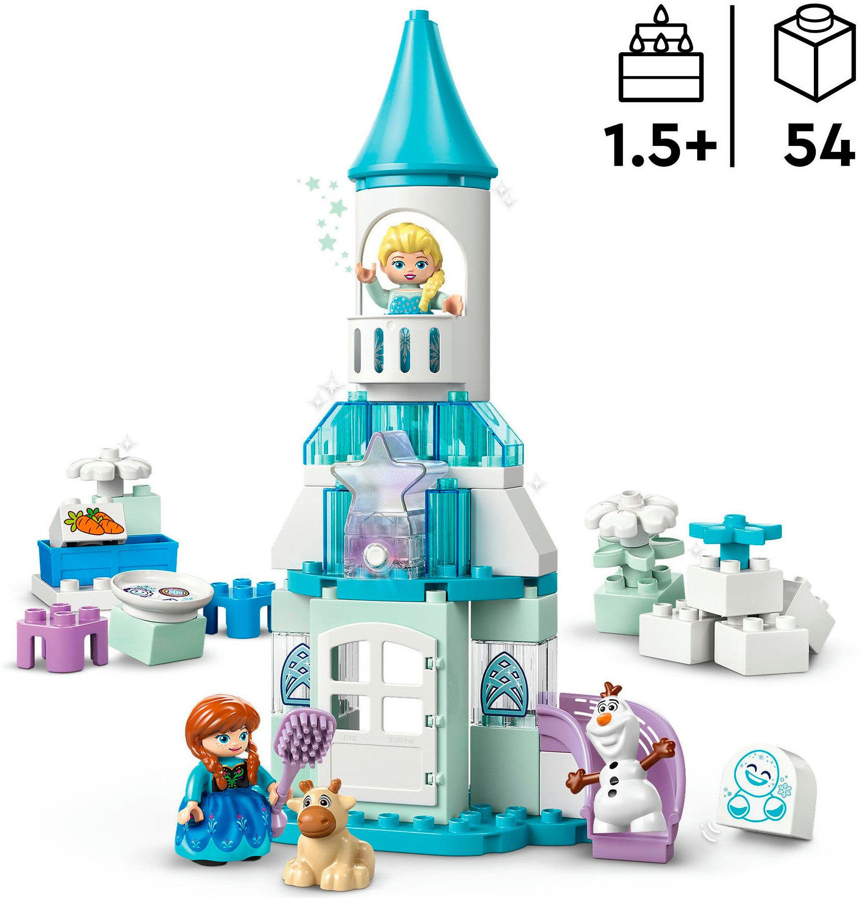 LEGO® Annas und Elsas Party im Eispalast (10455), LEGO DUPLO Disney™ Konstruktionsspielsteine, (54 St), Made in Europe