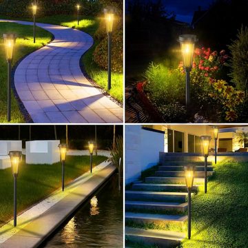 Elegear LED Solarleuchte 8Pack, 30lm Gartenleuchte für innen / außen, Solarstrahler IP64, Einfache und Bequeme Installation, LED fest integriert, Warmgelb, Außenleuchte Gartenlampe für Rasen, Hof, Gehwegen und Garten