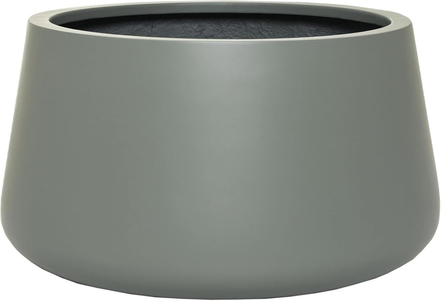 VIVANNO Blumentopf Fiberglas GORDO Rund - Grau (1 St), 38x21 cm