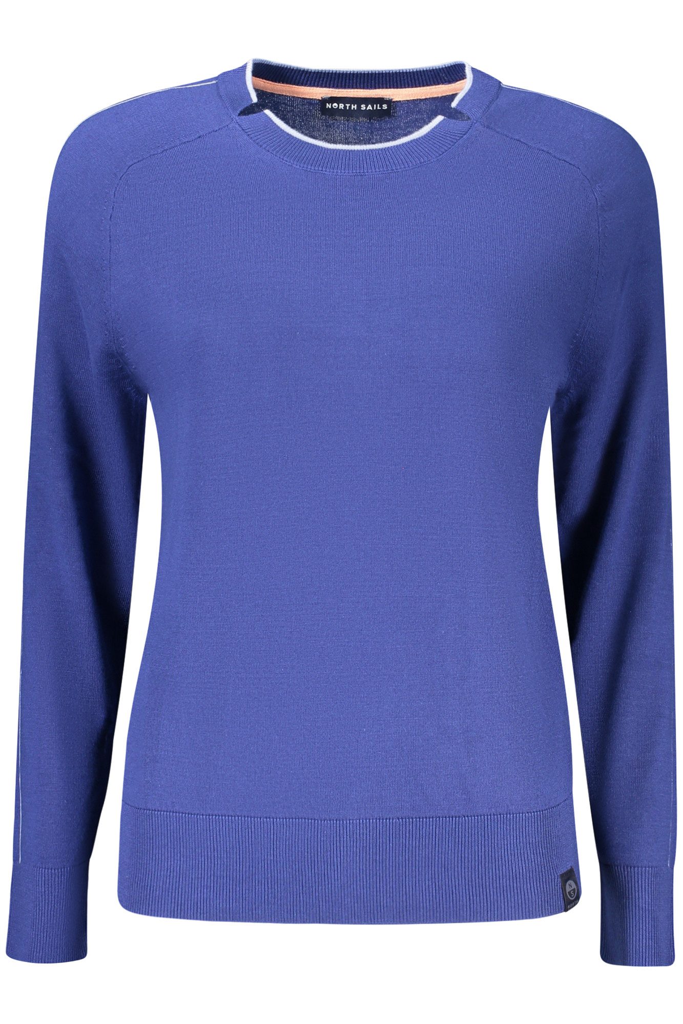 North Sails Strickpullover Damenpullover Blau: Langarmshirt mit Kontrastdetails & Rundhals