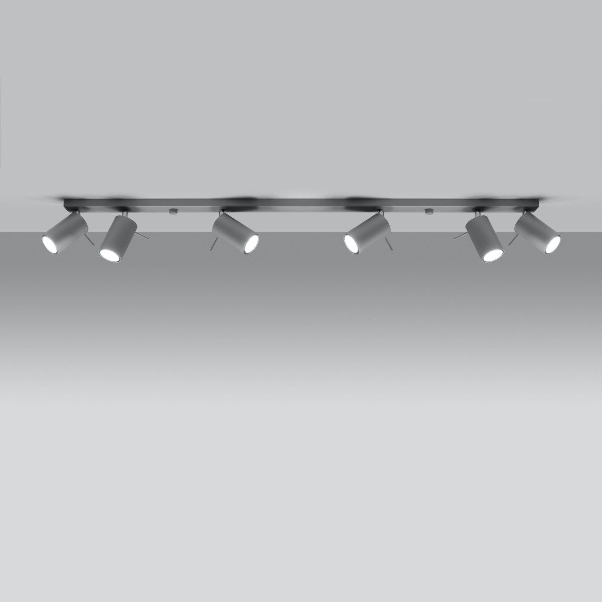 SOLLUX lighting Deckenleuchte Deckenleuchte Ring 6L Grau, Nicht enthalten