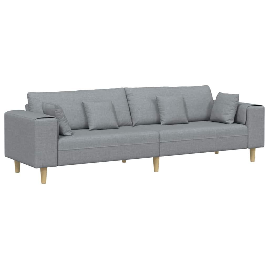 vidaXL Sofa Stoffsofa mit Kissen Hellgrau günstig online kaufen