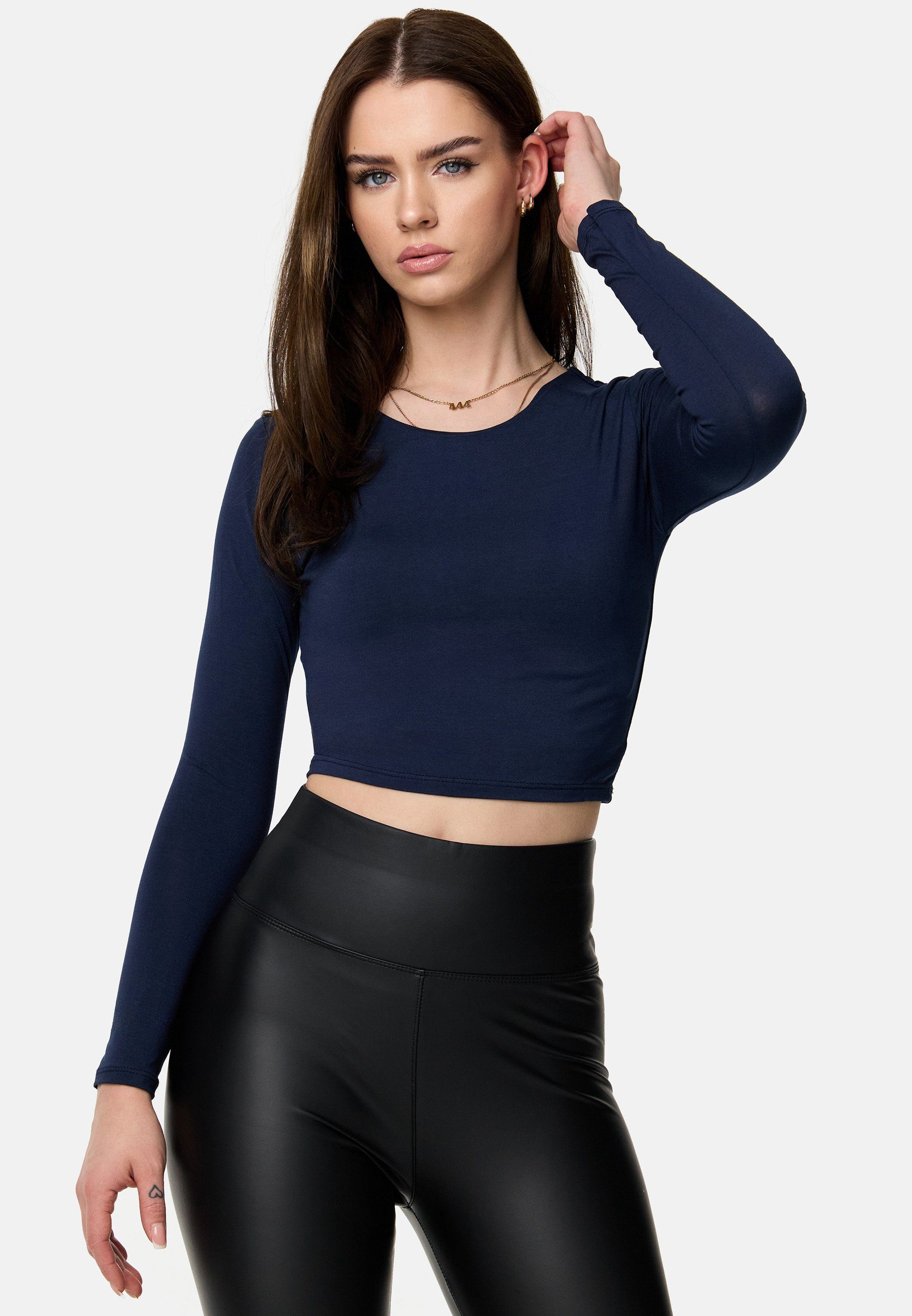 Worldclassca Longsleeve Worldclassca Longsleeve Basic Shirt Uni Crop T-Shirt Langarm Rundhals