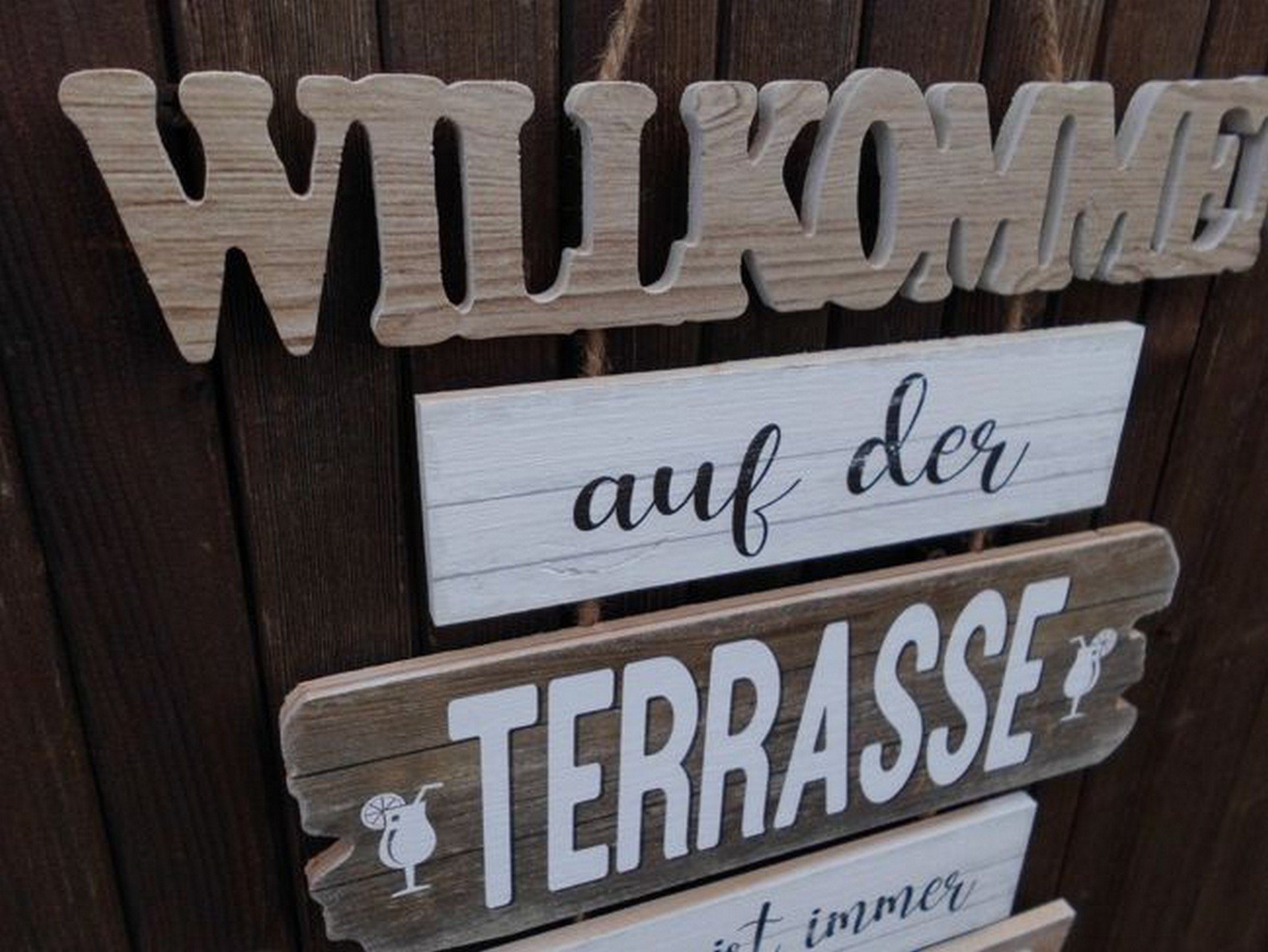 Deko-Impression Wanddekoobjekt Schild Willkommen auf der günstig online kaufen