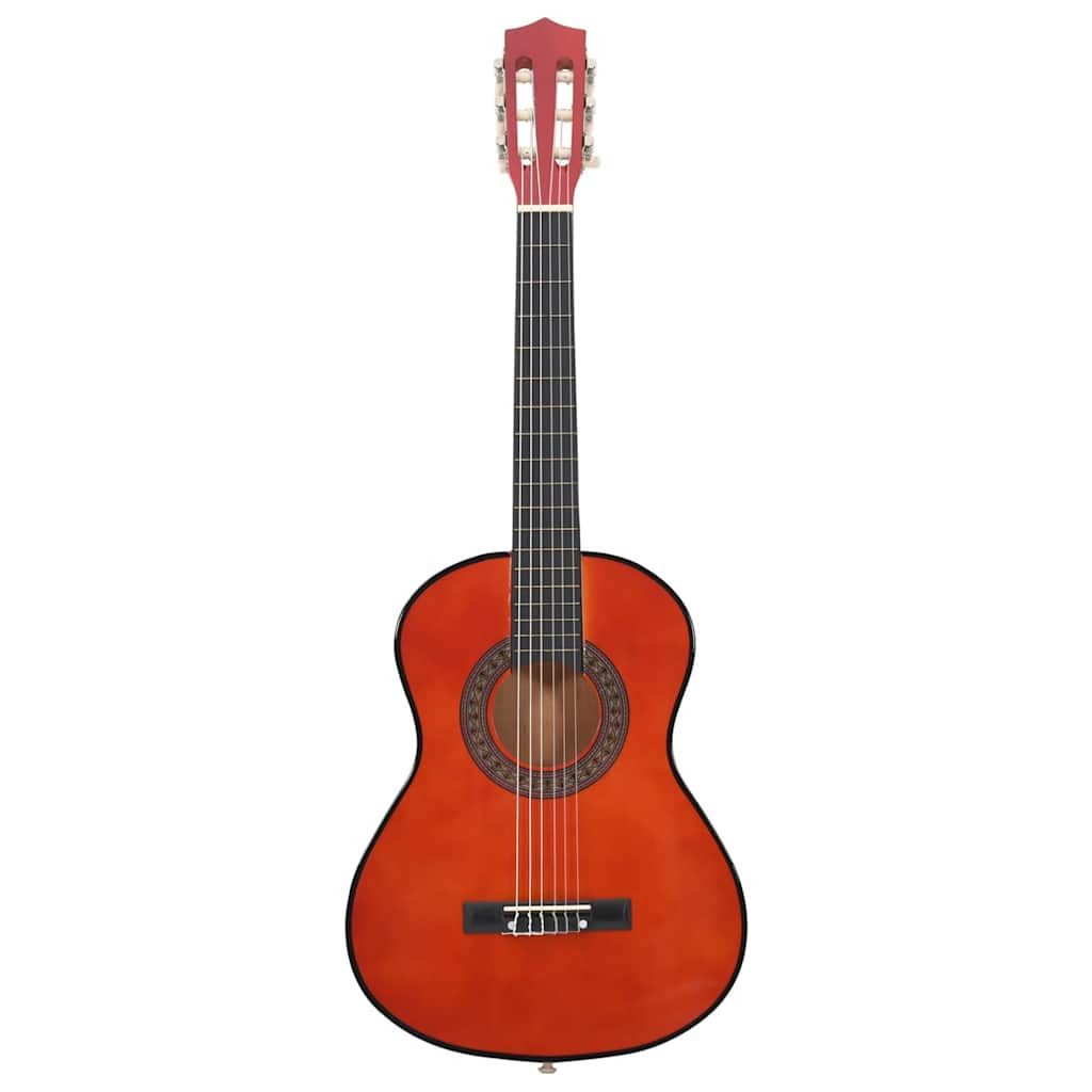 furnicato Akustikgitarre Klassische Gitarre 1/2 Größe Natur mit Massivholz, Nylon und, Saitenset für Anfänger-Gitarre mit Tasche, Gurt und drei Plektren – Bild 3 von 5