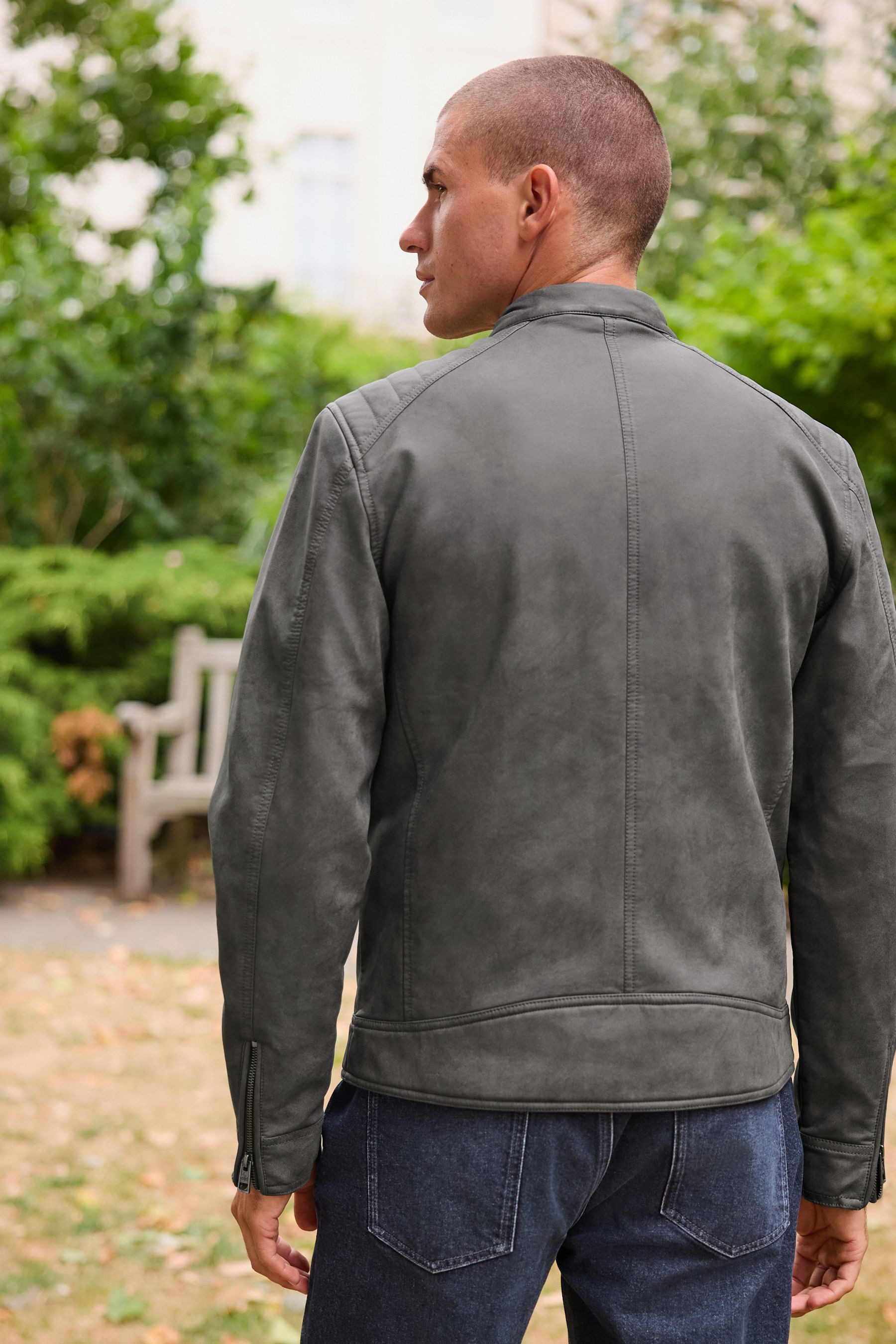 Next Lederimitatjacke Bikerjacke aus Velourskunstleder (1-St) günstig online kaufen