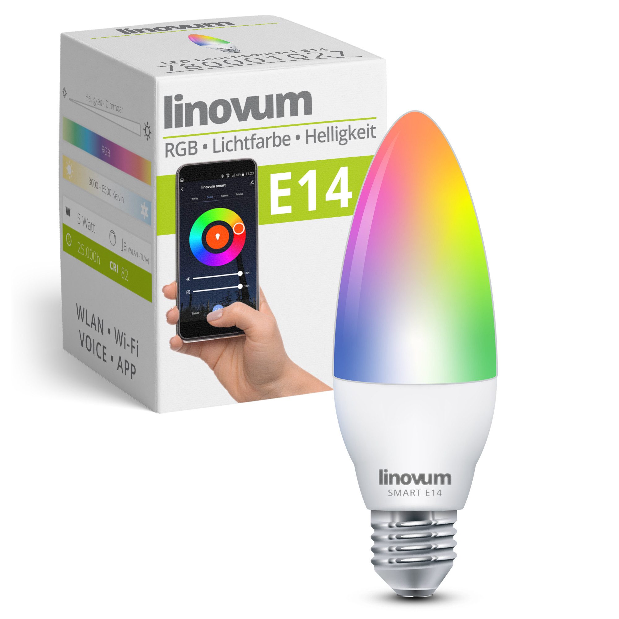 linovum LED-Leuchtmittel Smarte LED E14 Kerze günstig online kaufen