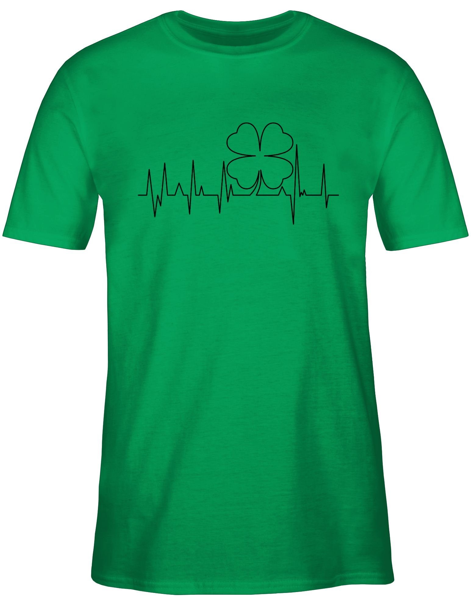 St. Day Patricks 1 Shirtracer Patricks St. Herzschlag - day Kleeblatt Grün T-Shirt schwarz