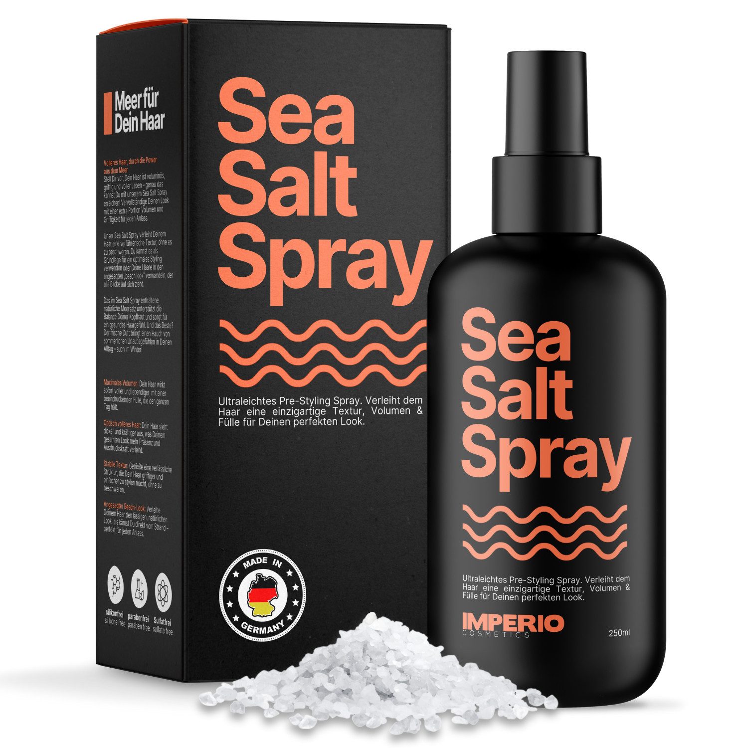 IMPERIO Haarstyling-Liquid Sea Salt Spray 250 ml - Textur, Volumen & Beach Waves fürs Haar, 1-tlg.