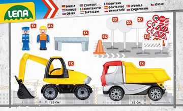Lena® Spielzeug-Kipper Truckies Set Baustelle, inkluisve Spielzeug-Bagger und Spielfigur; Made in Europe