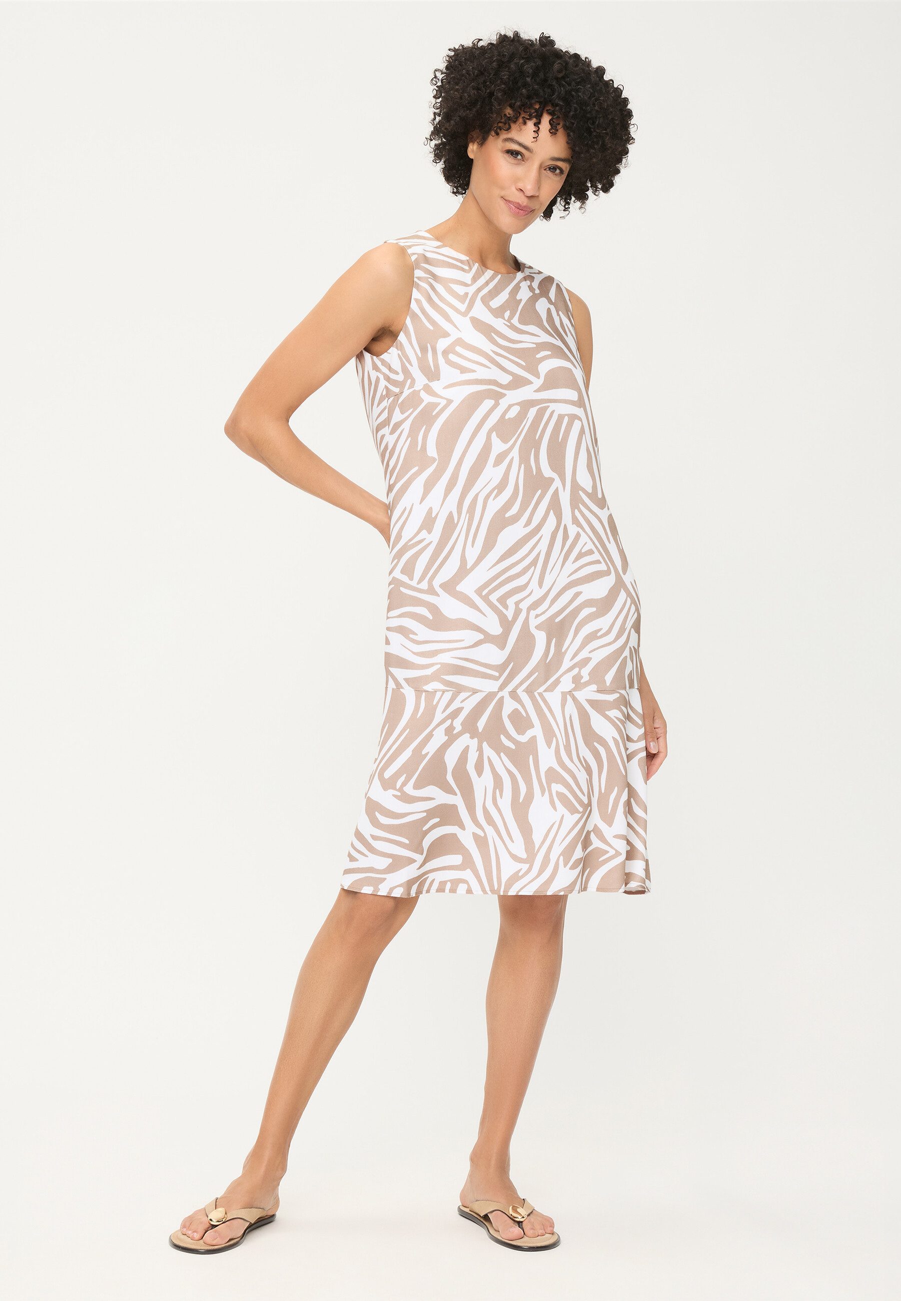 Olsen Midikleid Kleid mit Allover-Dessin