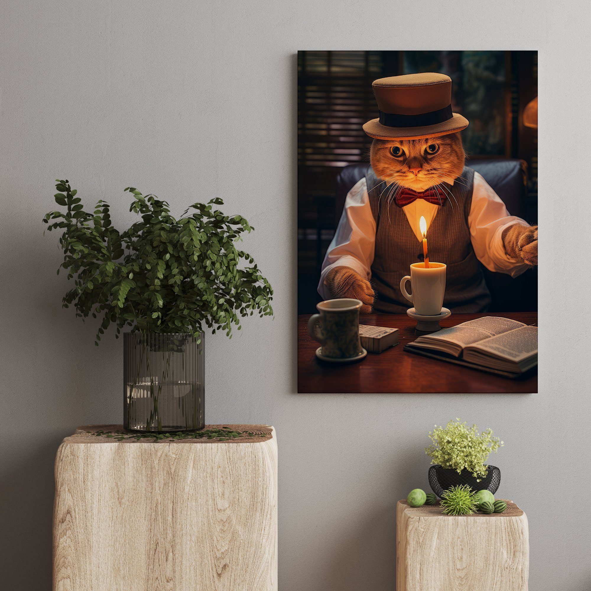 Hustling Sharks Leinwandbild Katzen-Bild als XXL günstig online kaufen