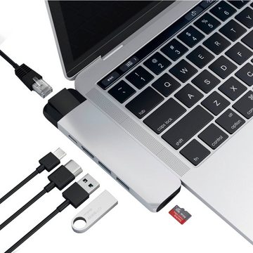 Satechi Type-C Pro Hub 4K HDMI with Ethernet USB-Adapter HDMI, USB 3.0 Typ A, USB Typ C zu RJ-45 (Ethernet)