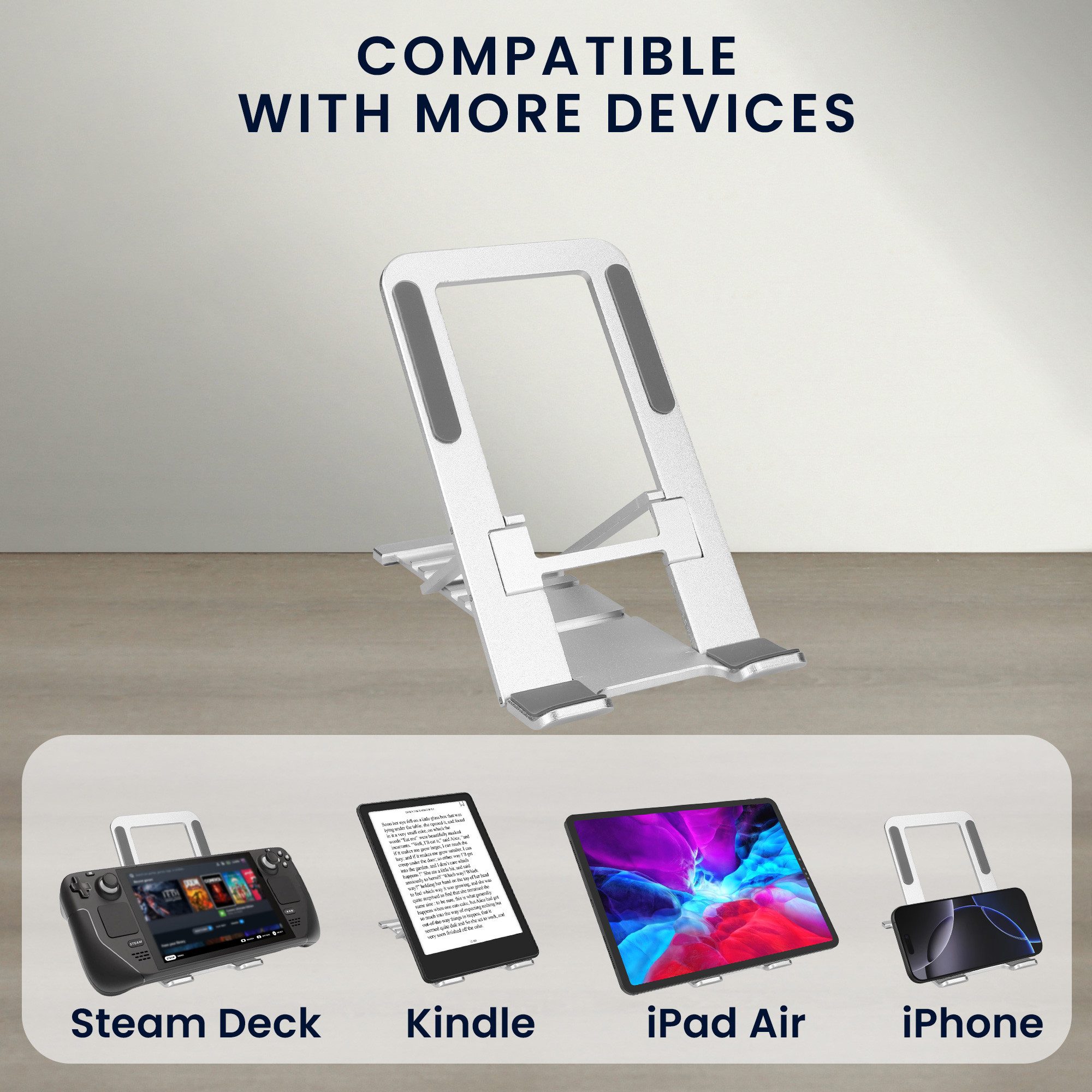 kwmobile Monitor-Halterung Tabletständer für Portable Monitor / Tablet Halter, (1-tlg., Aluminium Tablet Halterung verstellbar Handyhalterung kompakt)