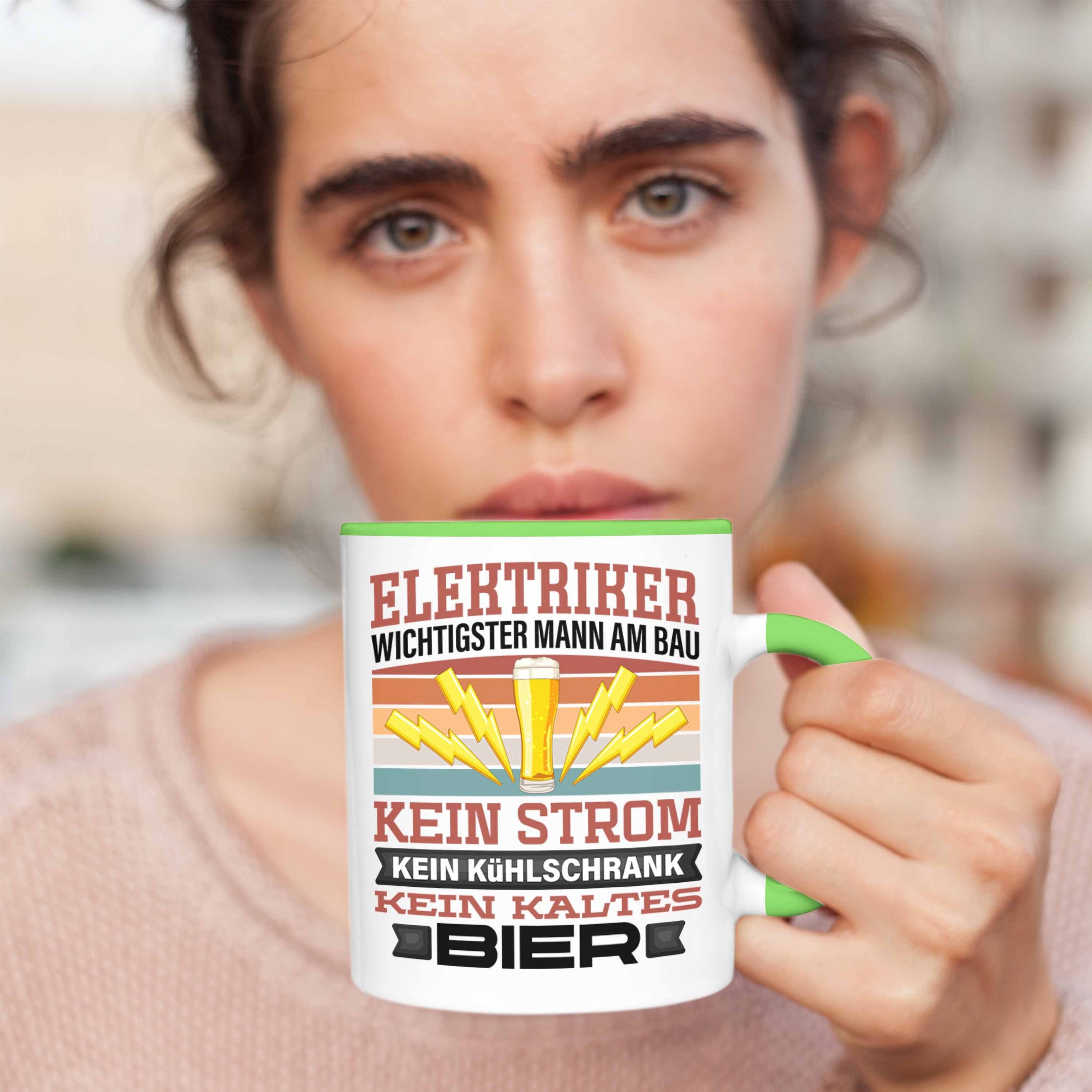 Grün Wichtigster Elektrike Tasse Bau Am Mann Tasse Elektriker Geschenkidee Spruch Trendation