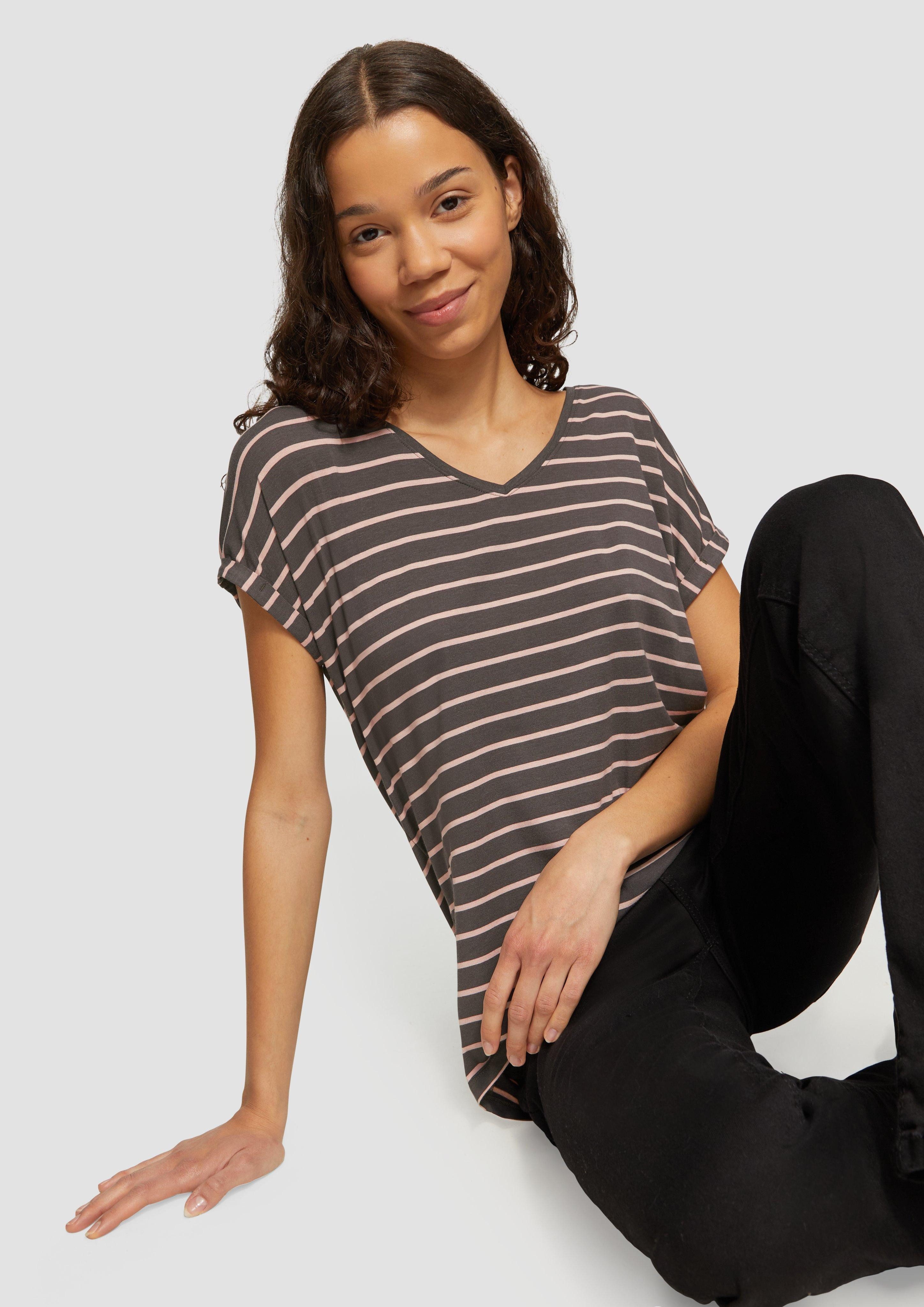 QS Kurzarmshirt T-Shirt aus Modalmix mit günstig online kaufen