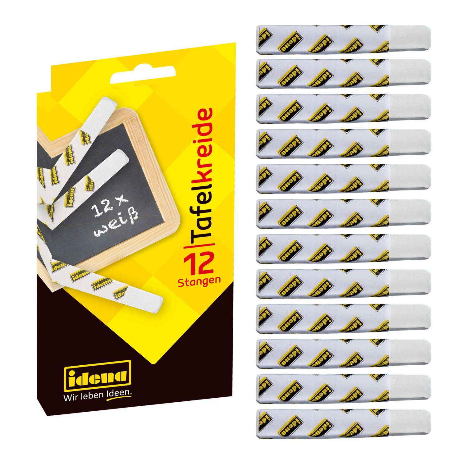 Idena Malkreide Idena 621721 - Крейда in Faltschachtel, 12 Stangen, weiß