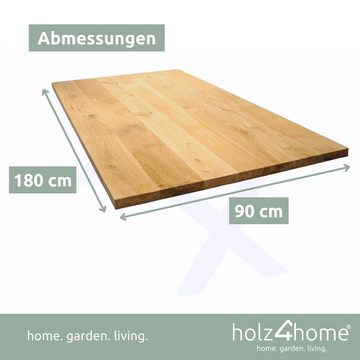 holz4home Esstischplatte Tischplatte Eiche, 180x9 0x4 cm, Esstisch, Schreibtischplatte