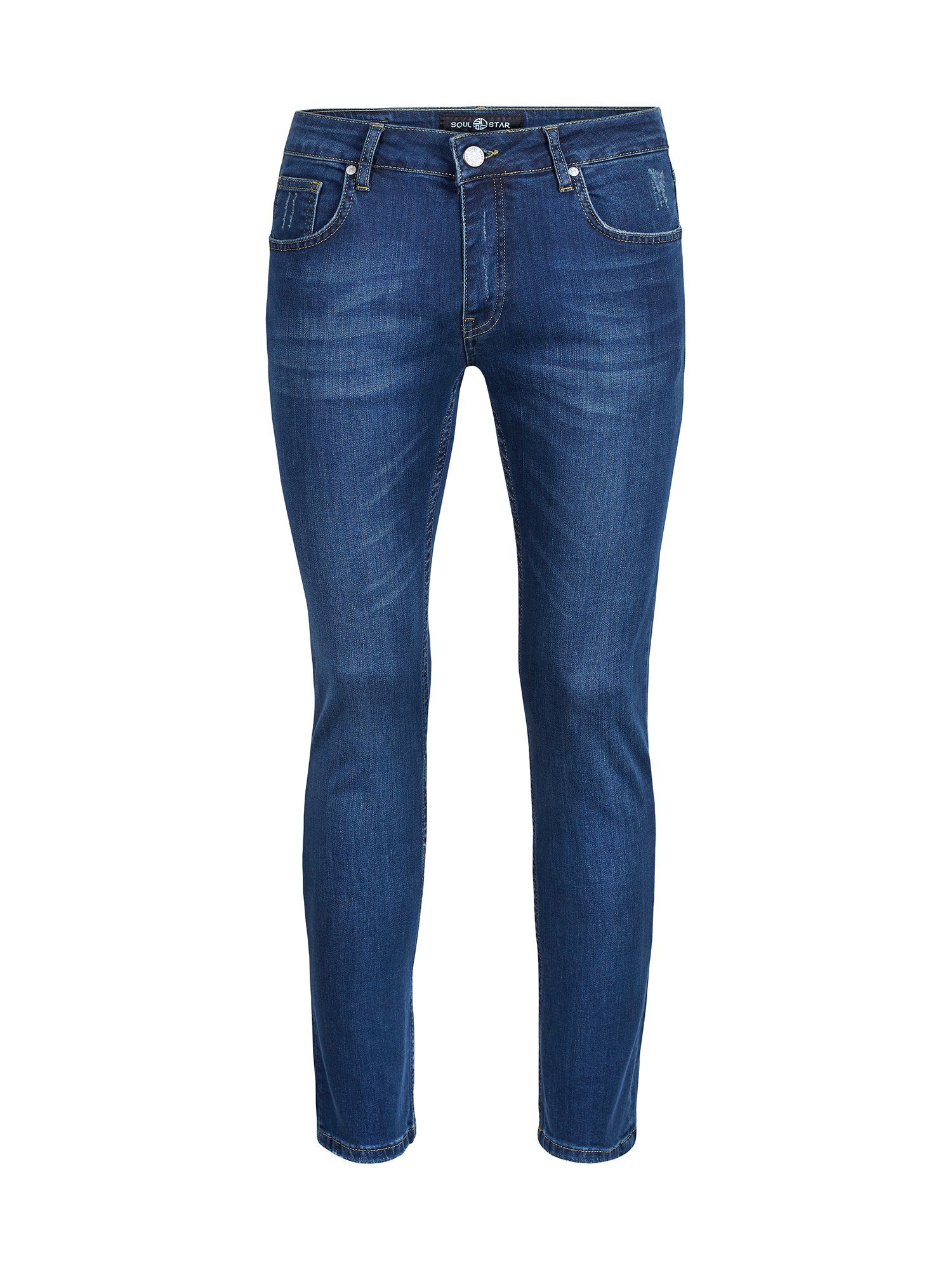 SOULSTAR Regular-fit-Jeans im MADRID dunkelblau Used-Wash-Stil