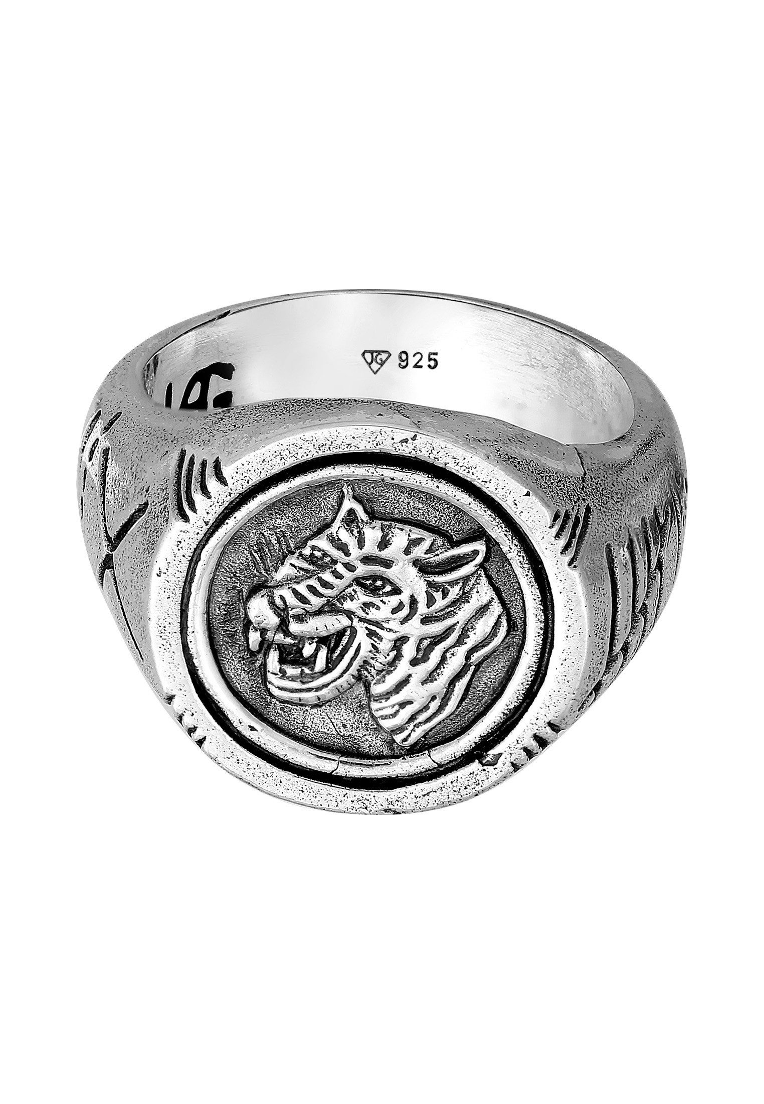 HAZE & GLORY Siegelring Siegelring - Tiger 925 Silber