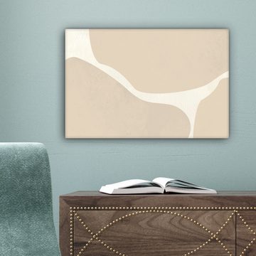 OneMillionCanvasses® Leinwandbild Abstrakt - Beige - Moderne Kunst, (1 St), Leinwand Bilder Klein, Wand Dekoration 30x20 cm
