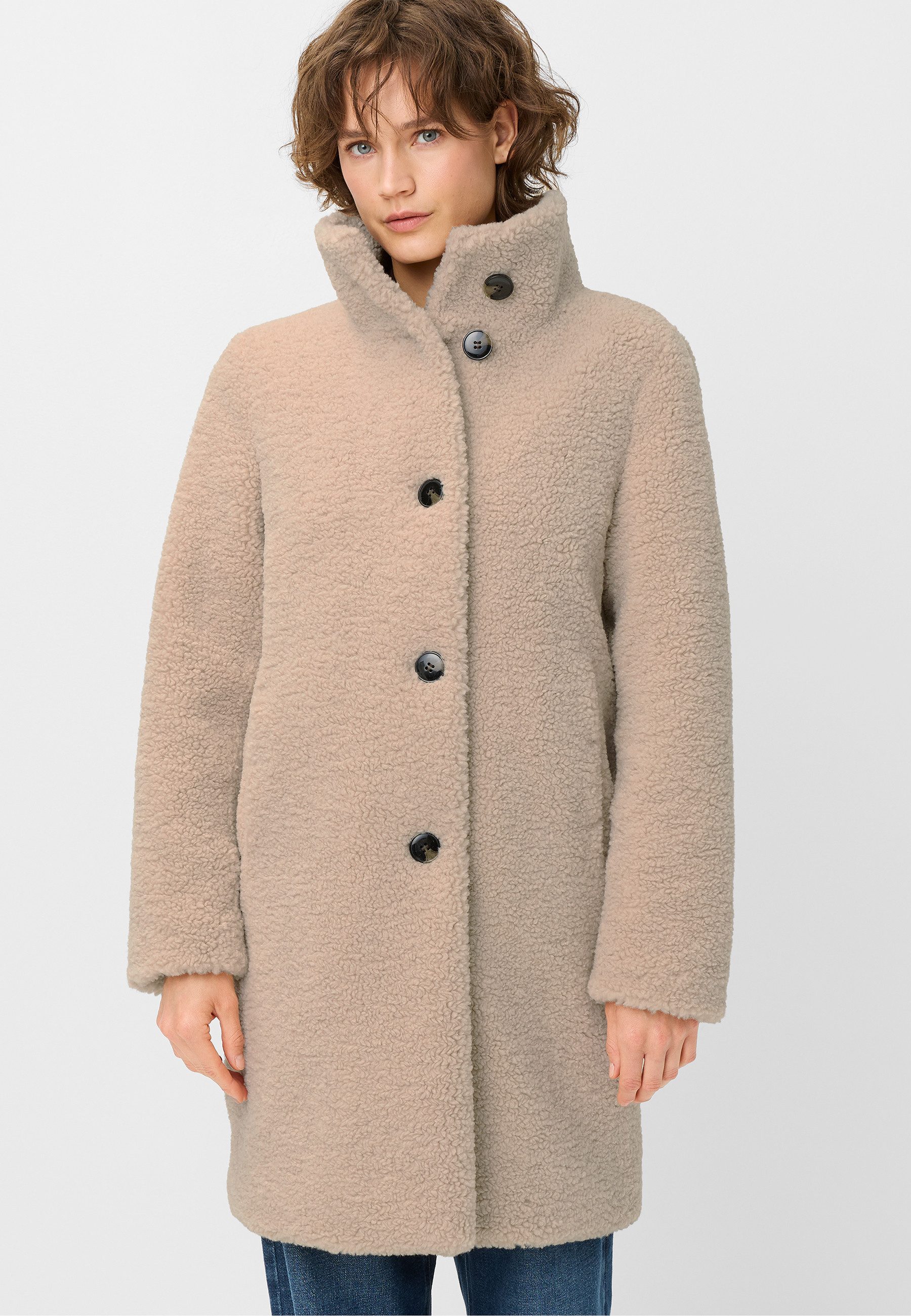 Fuchs Schmitt Fellimitatmantel Stehkragen, Regular Fit