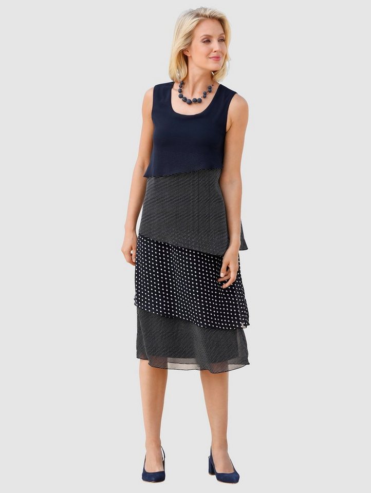 Paola Kleid im doppellagigen Look in blau