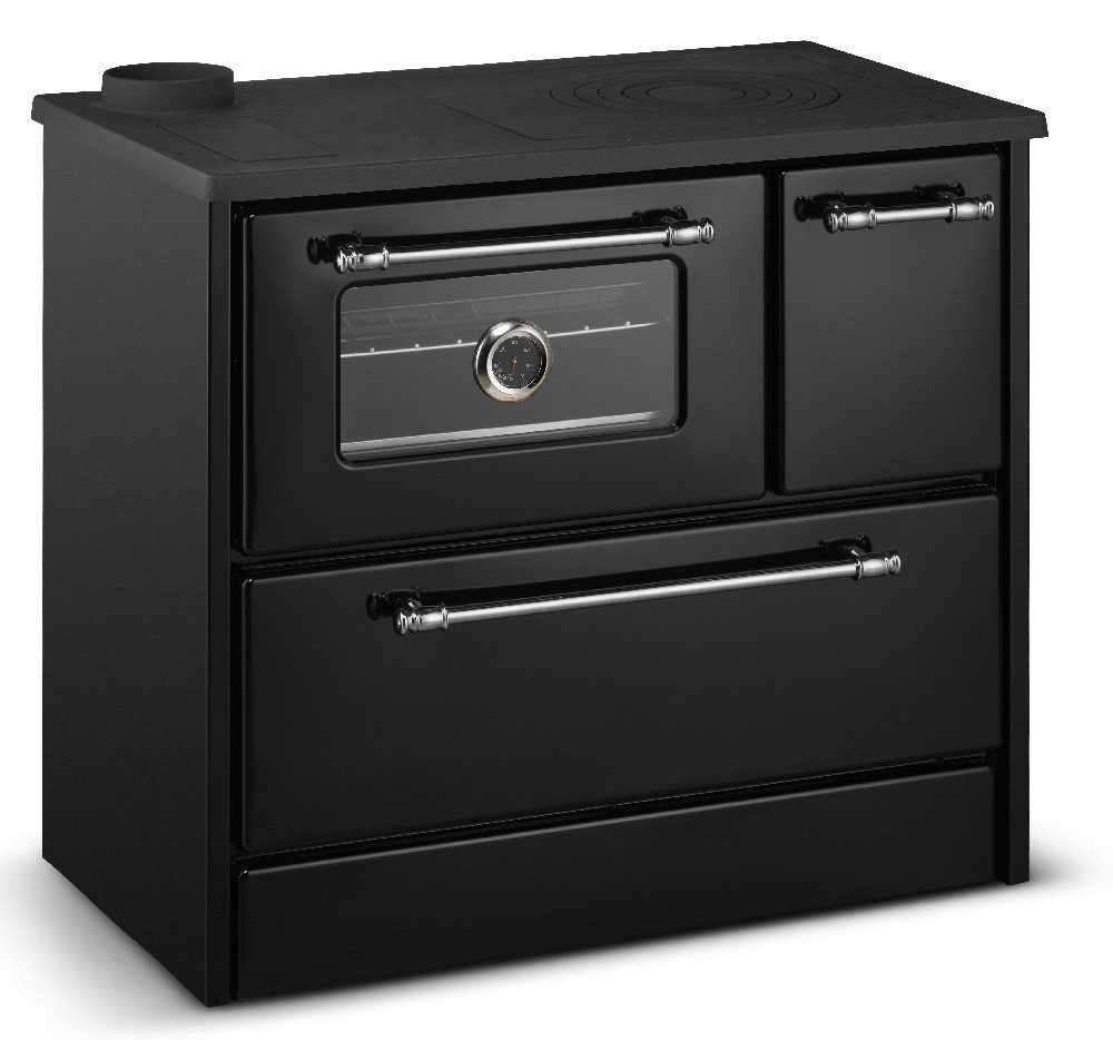 SimgeSoba Festbrennstoffherd Küchenofen Holzherd 701 schwarz, linke Version, 9,18 kW
