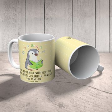 Mr. & Mrs. Panda Tasse Pinguin Legasthenie - Gelb Pastell - Geschenk, Teetasse, Geschenk Tas, Keramik, Langlebige Designs