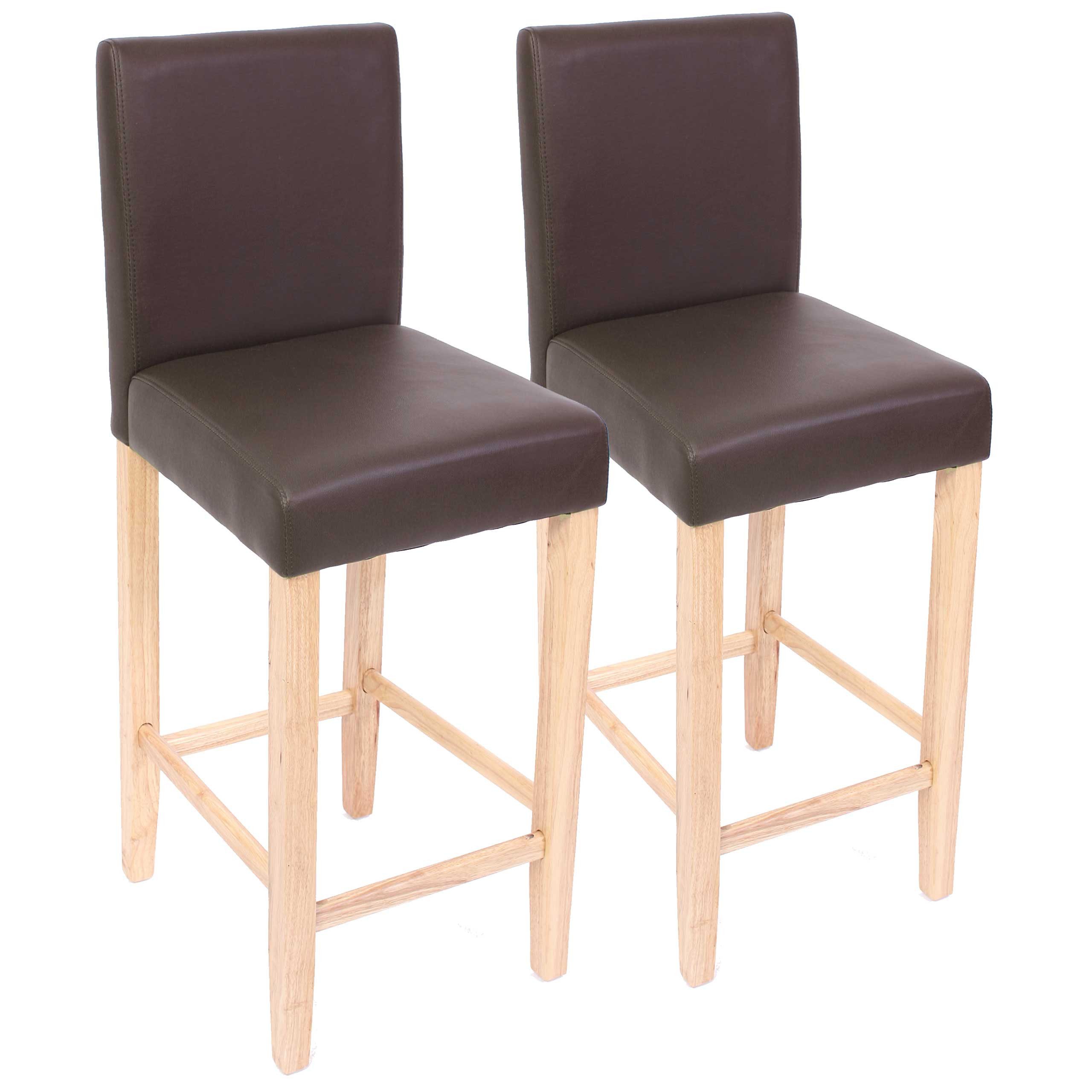 PROREGAL® Barhocker 2er-Set Barstuhl gepolstert mit Lehne Sitzhöhe 74cm, Material, Farbe, Bequem, sicher und modern mit pratischer Fußablage