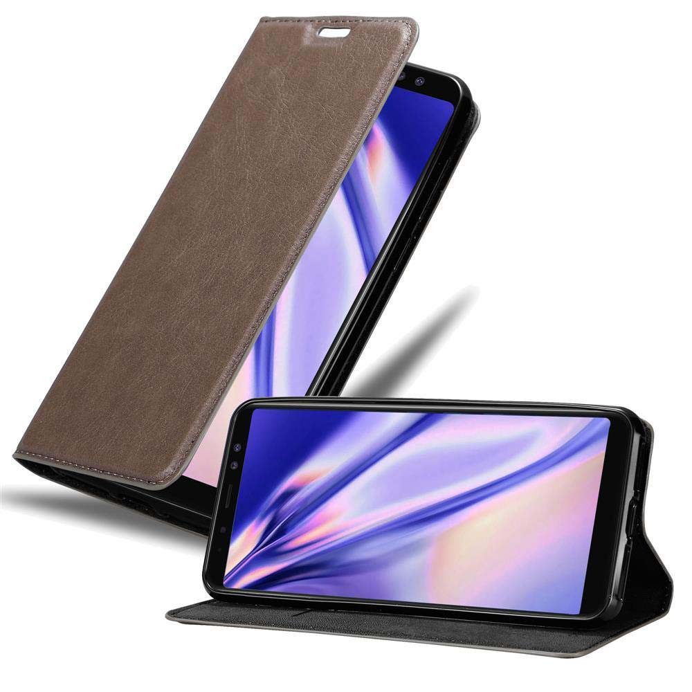 Cadorabo Handyhülle für Samsung Galaxy A8 2018 Hülle Samsung Galaxy A8 2018, Hülle Schutzhülle mit Standfunktion, Magnetverschluss und Kartenfach