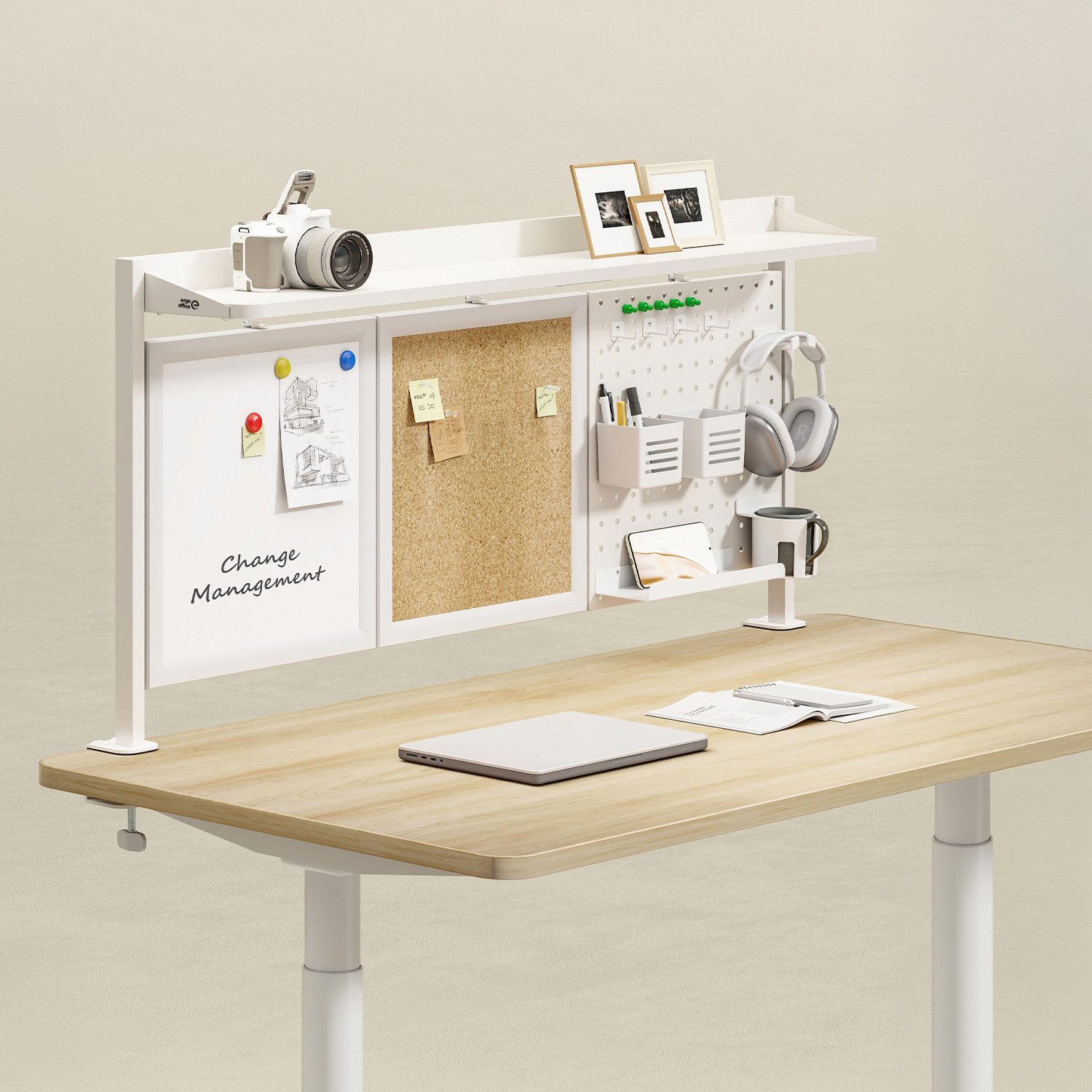 Ergo Office Tafel ER-300 Schreibtisch-Organizer mit Korkplatte und Magnetplatte, Schreibtischteiler/Organizer + Weiteres Zubehör