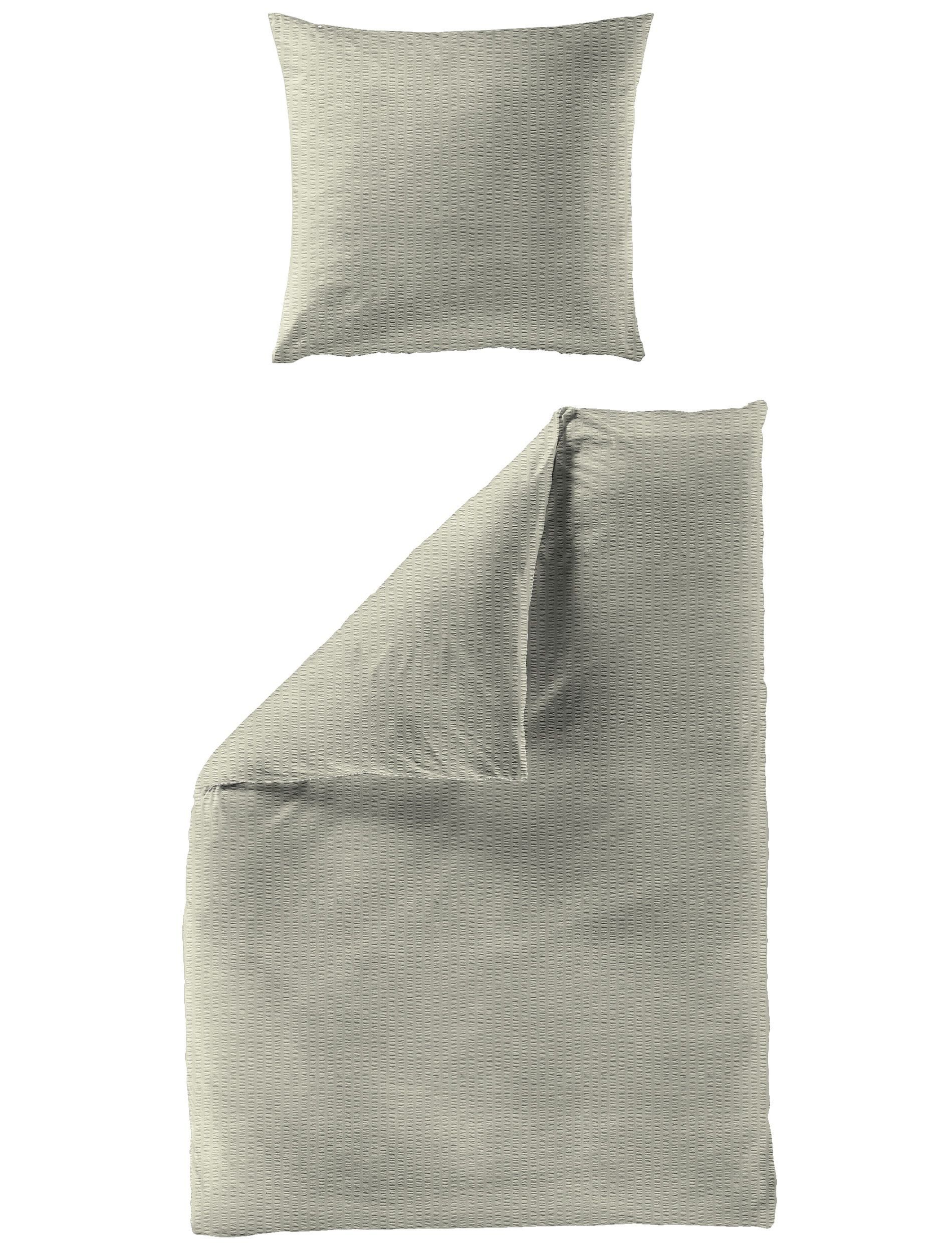 BIERBAUM Bettwäsche BIERBAUM Bettwäsche SELIMA Seersucker BL 135x200 cm grün Bettbezug