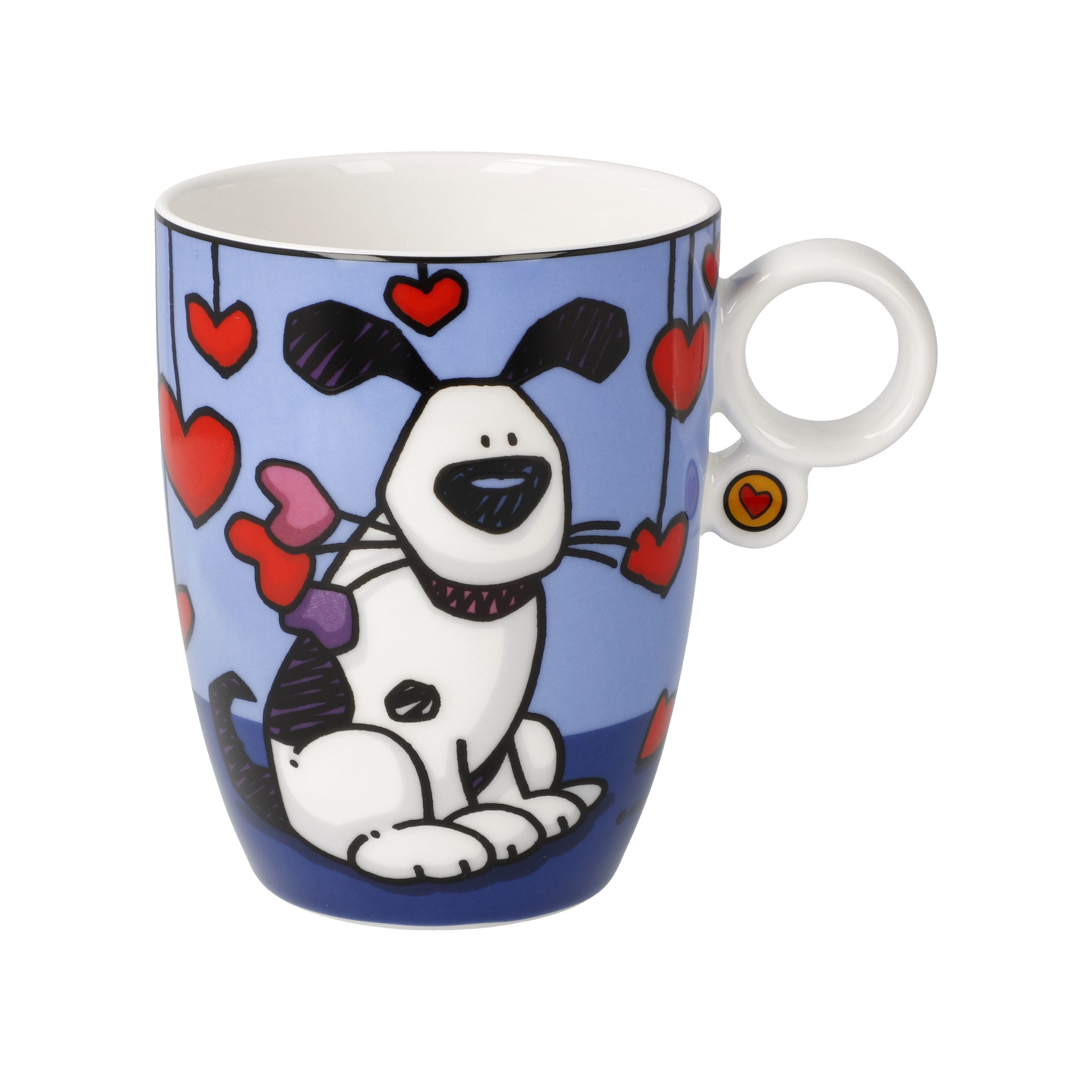 Goebel Tasse Ed Heck, Porzellan, Höhe: 11cm, Farbe: Blau, Motiv: Hund