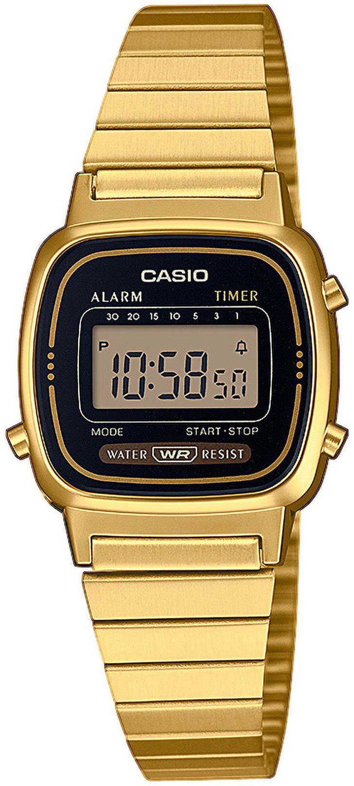 goldfb. Armband aus CASIO IP-beschichtet Chronograph LA670WEGA-1EF, VINTAGE Edelstahl,