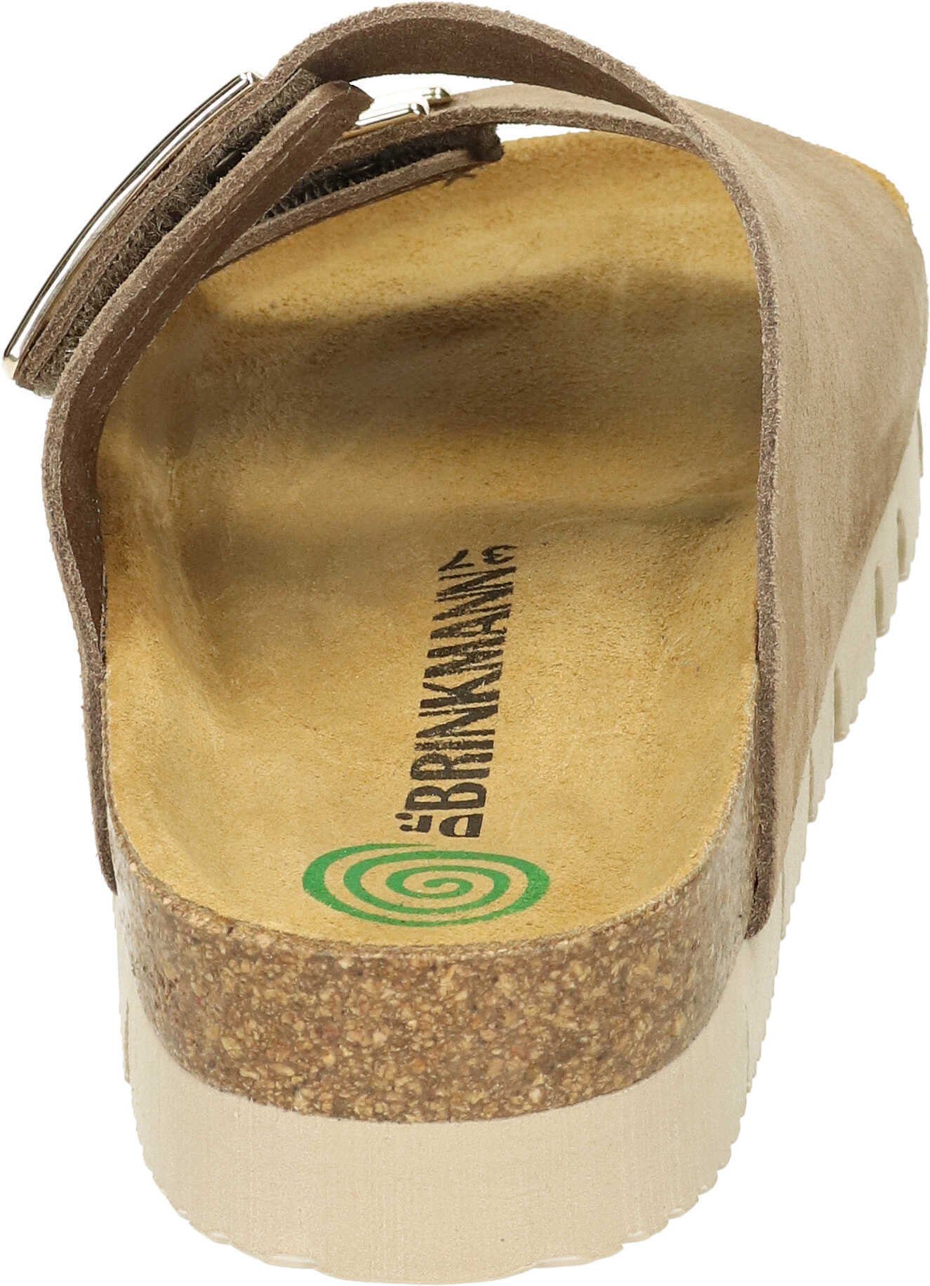 Dr. Brinkmann Pantoletten Pantolette aus beige Veloursleder